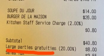 Rant of the Week — Large Party Required Tipping